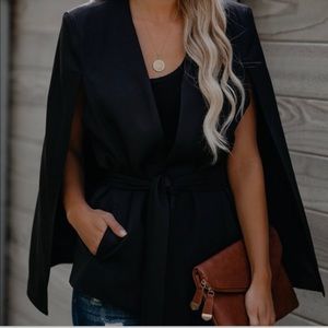 Judge Of That Pocketed Cape Jacket - Large NWOT